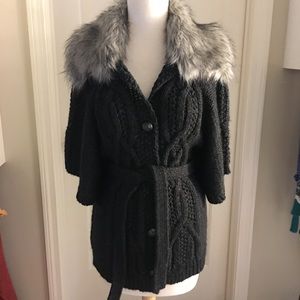 Loft knit sweat with fur